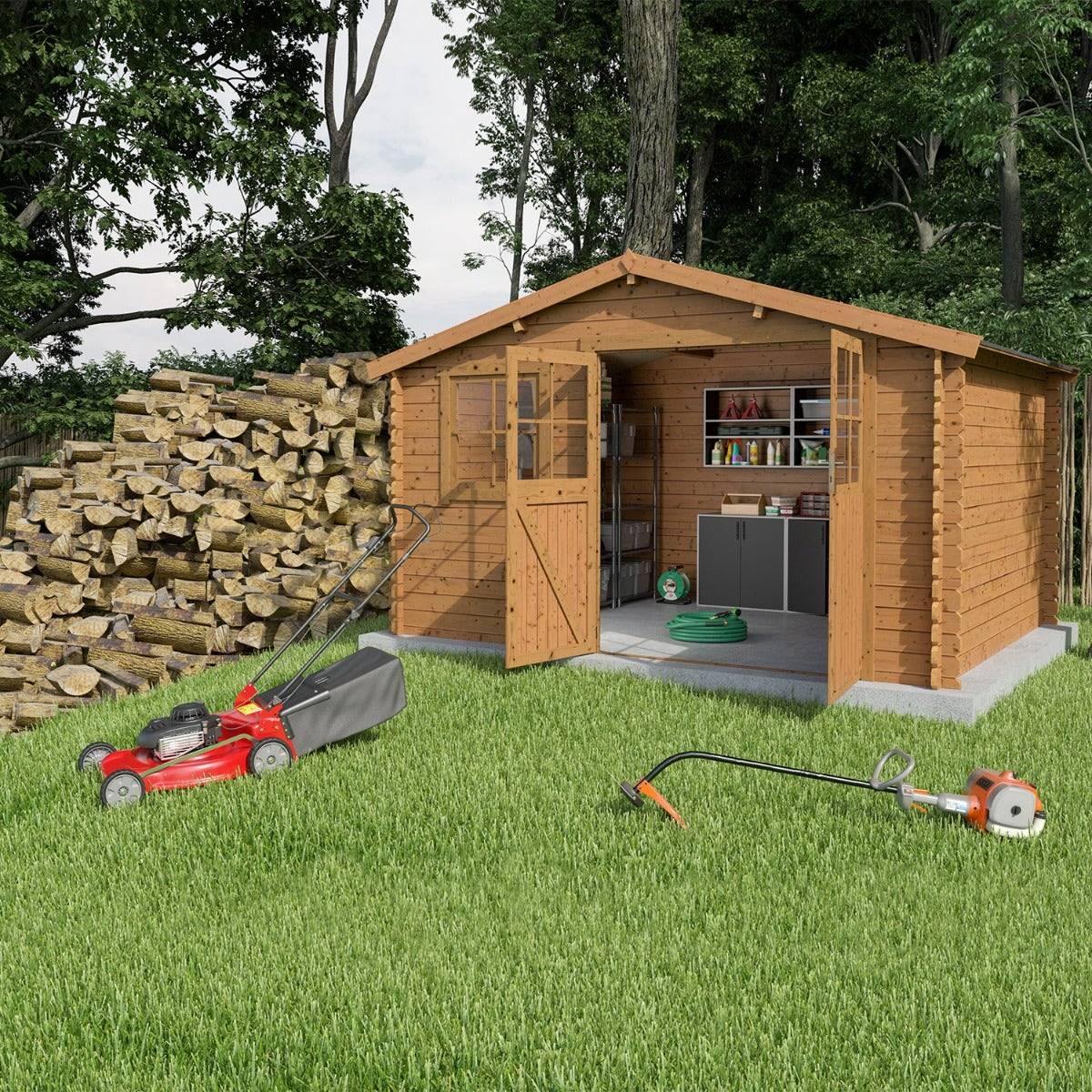 Abri de jardin bois marron 10,5 m2 Saturne - Image 4