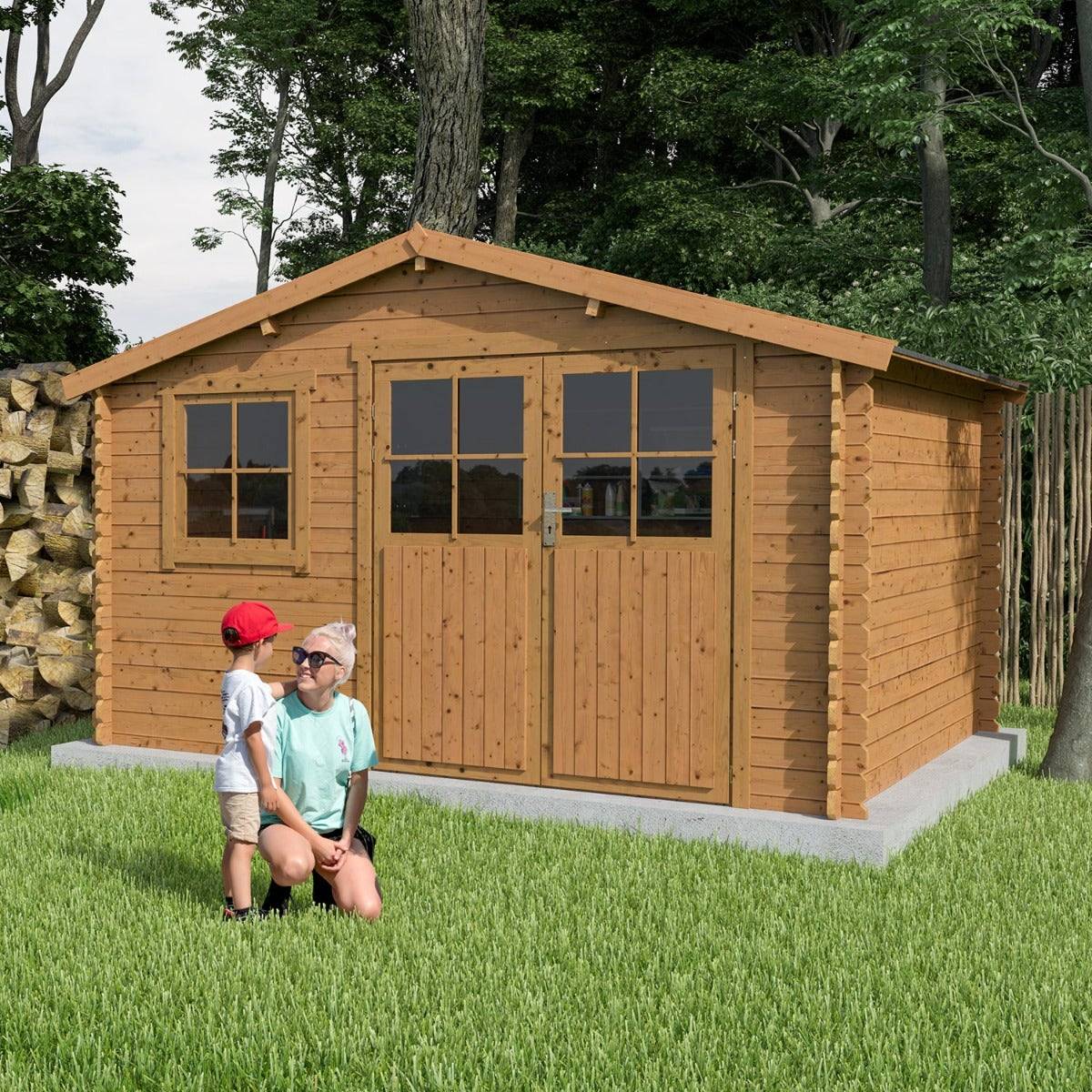 Abri de jardin bois marron 10,5 m2 Saturne
