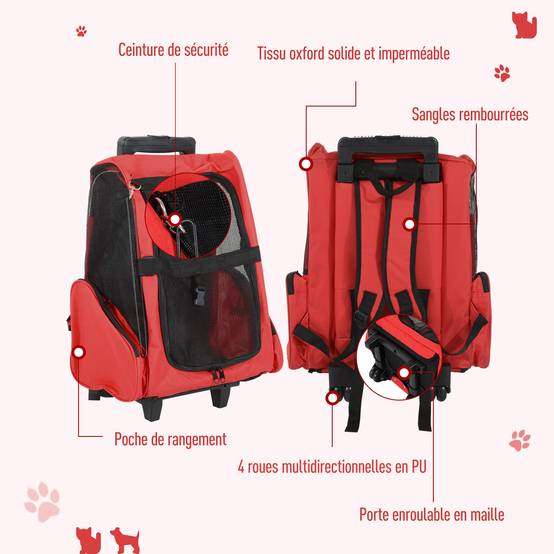 Sac de transport polyester rouge 42 x 25 x 55 cm - PANGIVO - Image 9