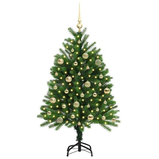 Sapin de Noël | Arbre de Noël avec 150 LED avec support Vert 120 cm PE Maison Chic - Image 3
