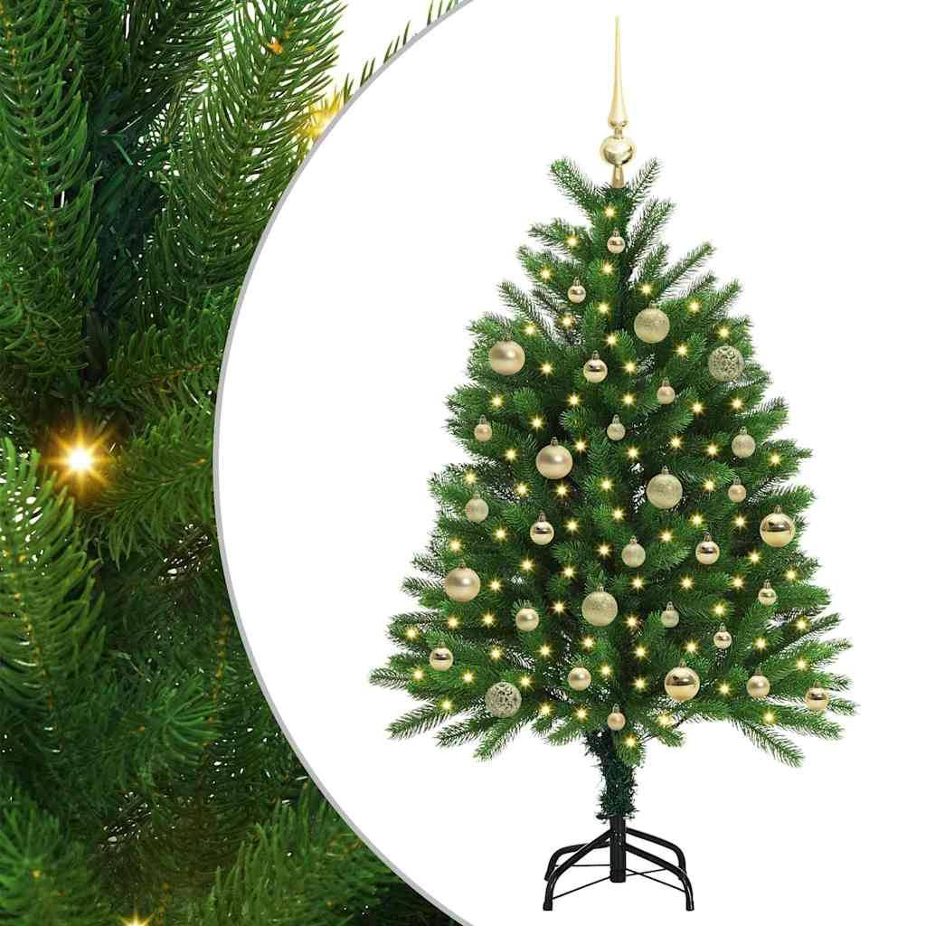 Sapin de Noël | Arbre de Noël avec 150 LED avec support Vert 120 cm PE Maison Chic - Image 1