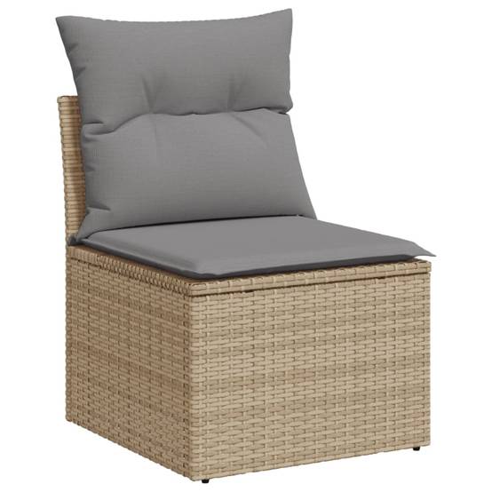 Vidaxl - Salon de jardin avec coussins 7 pcs beige résine tressée vidaXL 3274819 - Image 9