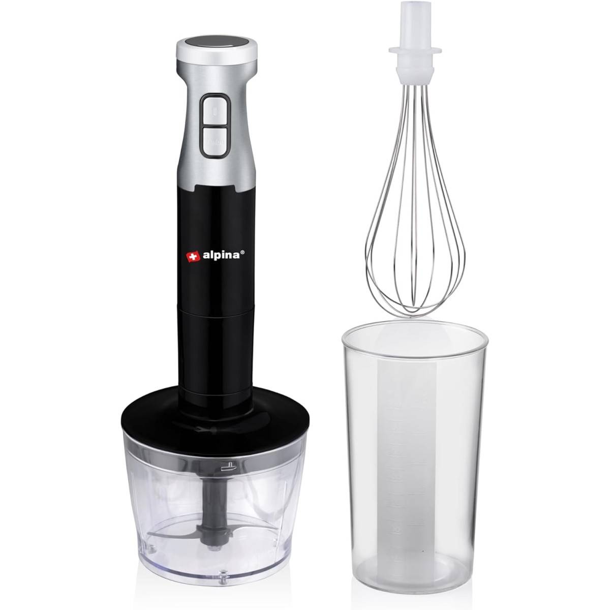Alpina - Mixeur plongeant Inox avec hachoir 1000W 2 Vitesses + Turbo Fouet ALPINA - Image 1