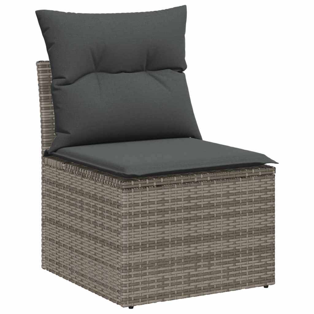 ComfortXL - Salon de Jardin 13 pcs Rotin Synthétique Design Coffre Coussins Patio Gris Foncé – ComfortXL Outdoor Living - Image 4