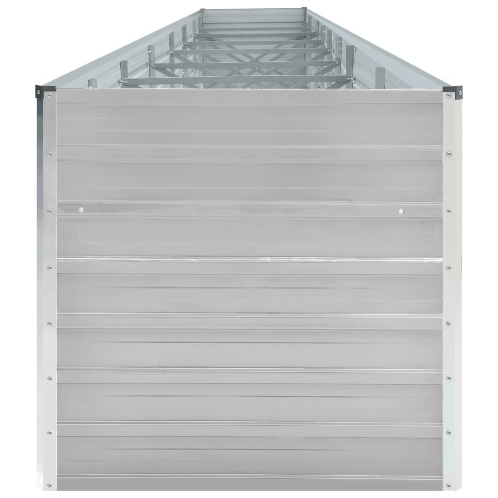 Jardinière lit surélevé plantes fleurs jardin acier galvanisé 600 x 80 x 45 cm gris - Image 3