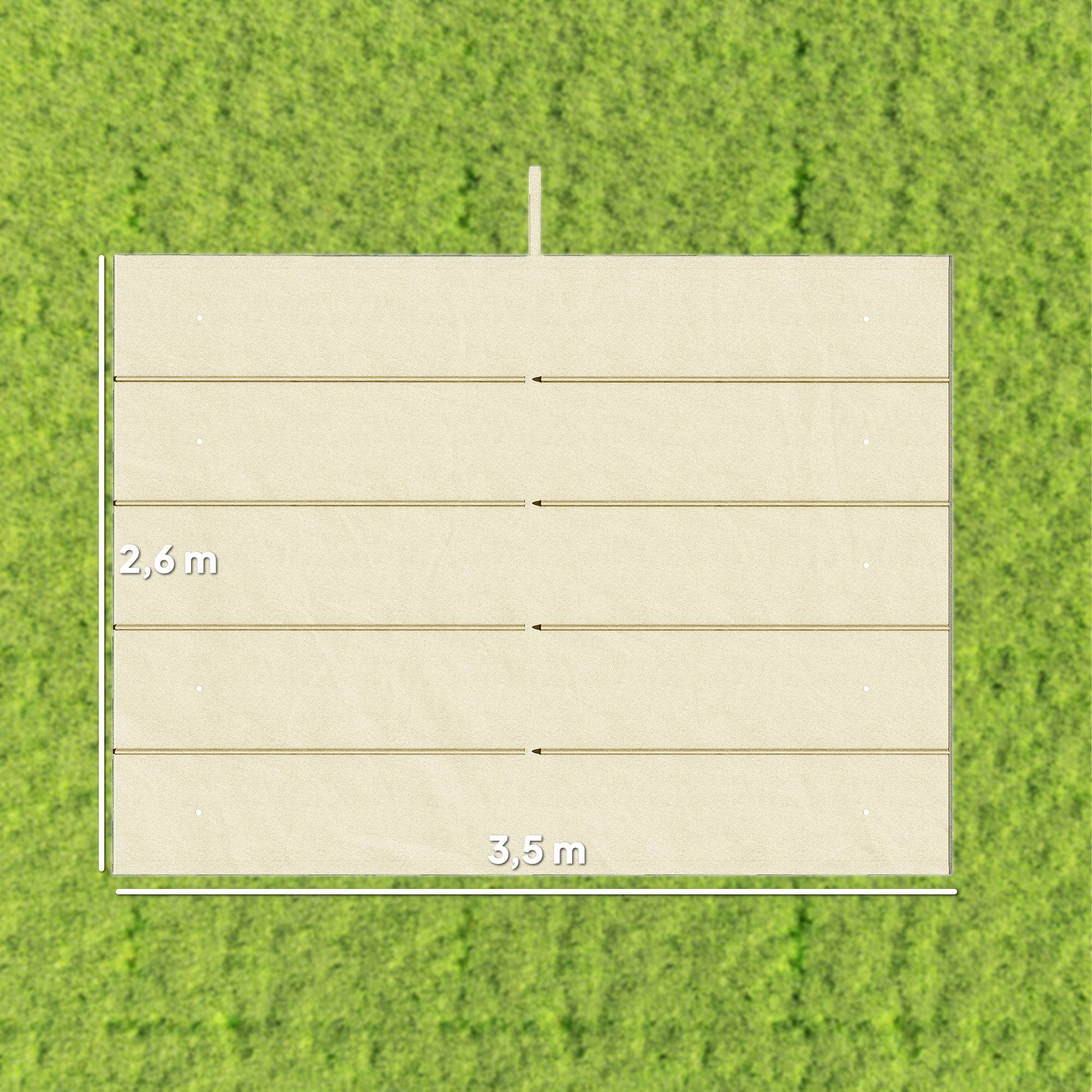 Toile de Remplacement Pergola 4x3m Polyester Rétractable Anti-UV avec Drainage 350x260 cm Crème - ComfortXL Outdoor Living - Image 5
