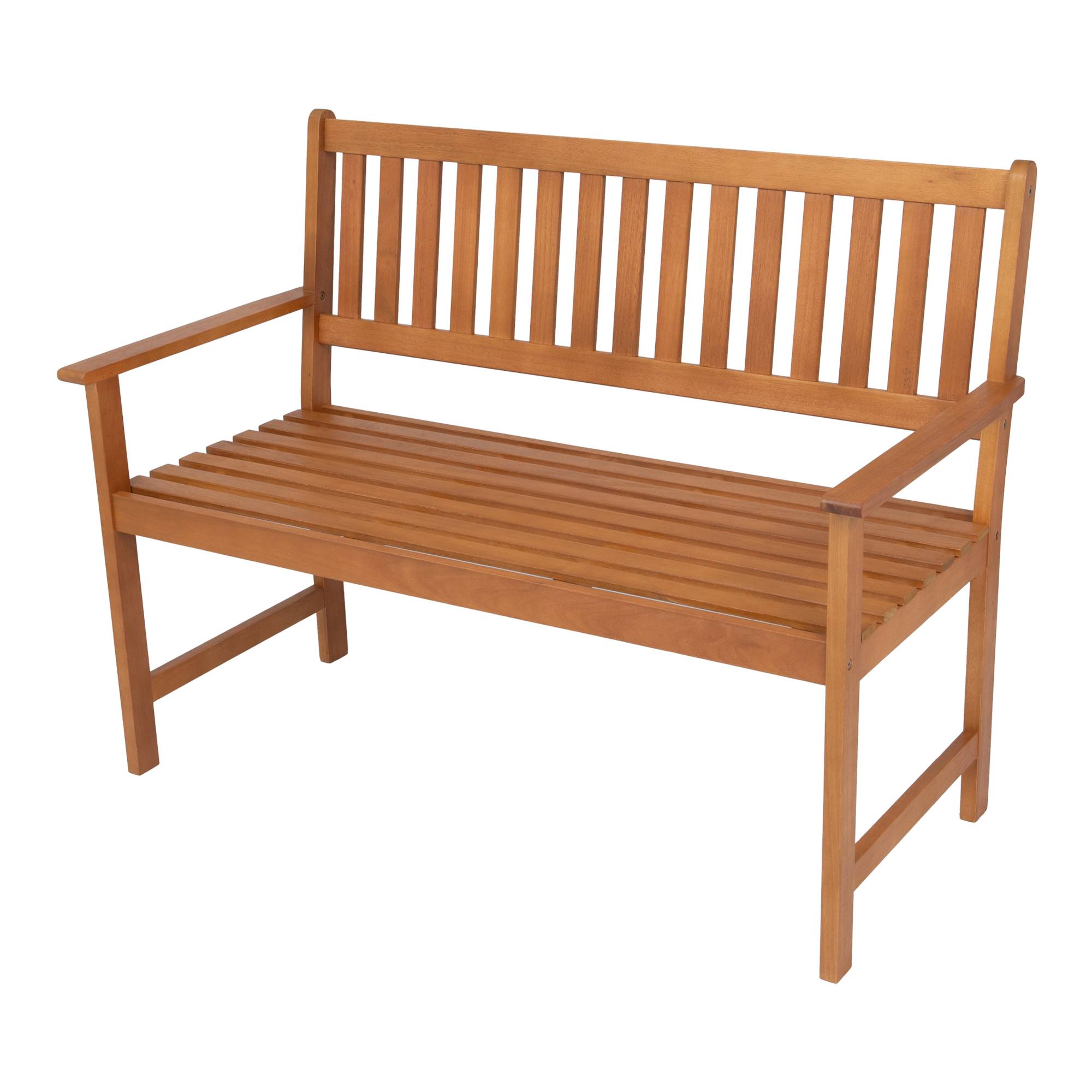 Banc de jardin pour 2 personnes Canzano bois d'eucalyptus 120 x 58 x 90 cm [en.casa] - Image 1