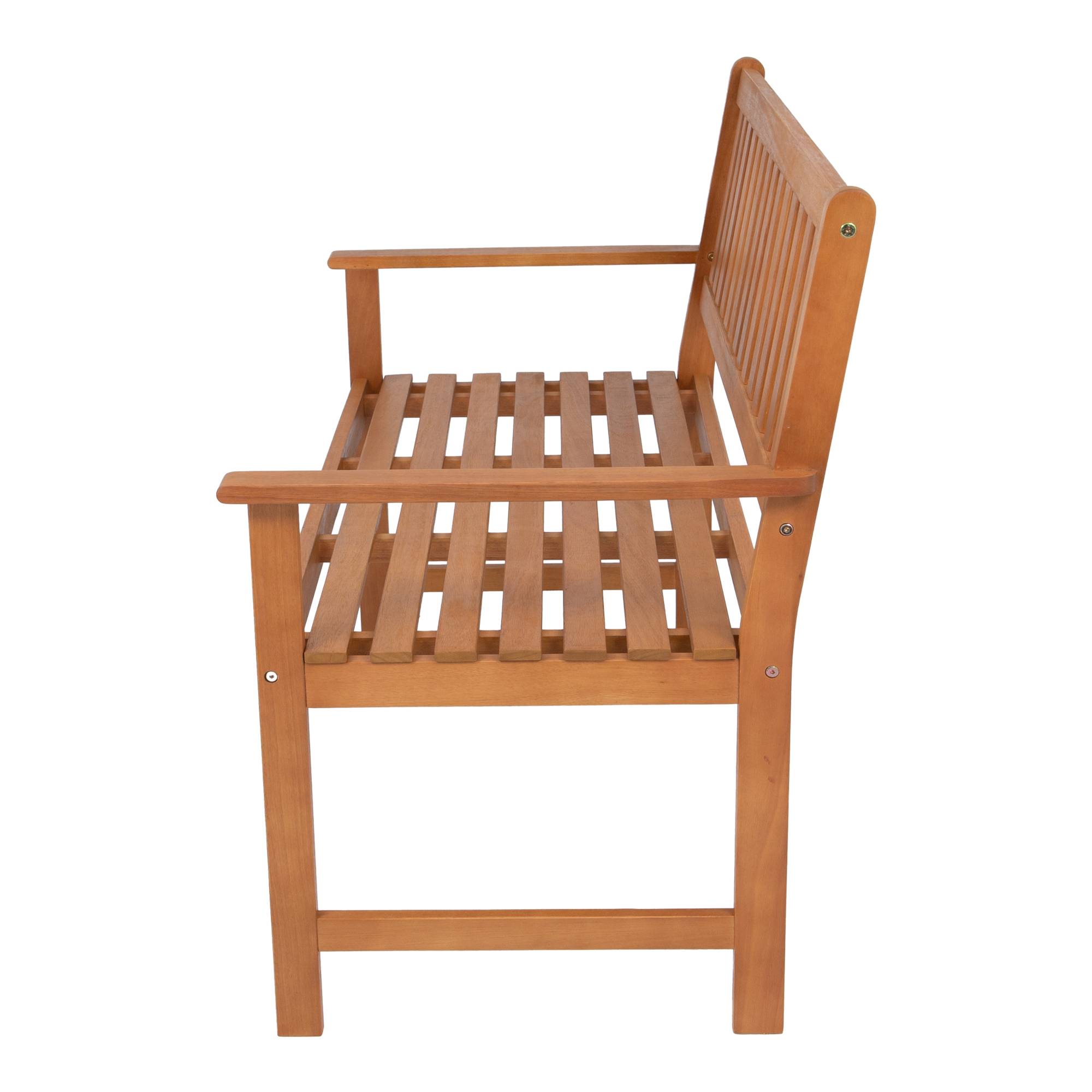 Banc de jardin pour 2 personnes Canzano bois d'eucalyptus 120 x 58 x 90 cm [en.casa] - Image 4