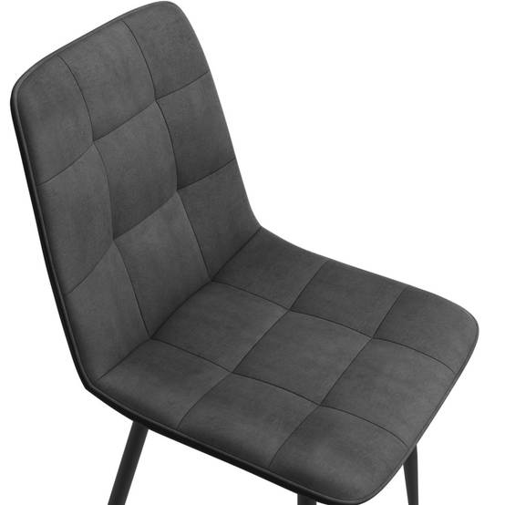 Lot de 6 chaises MILA en velours mix color pastel bleu x2, gris foncé x2, gris clair, rose - Image 6