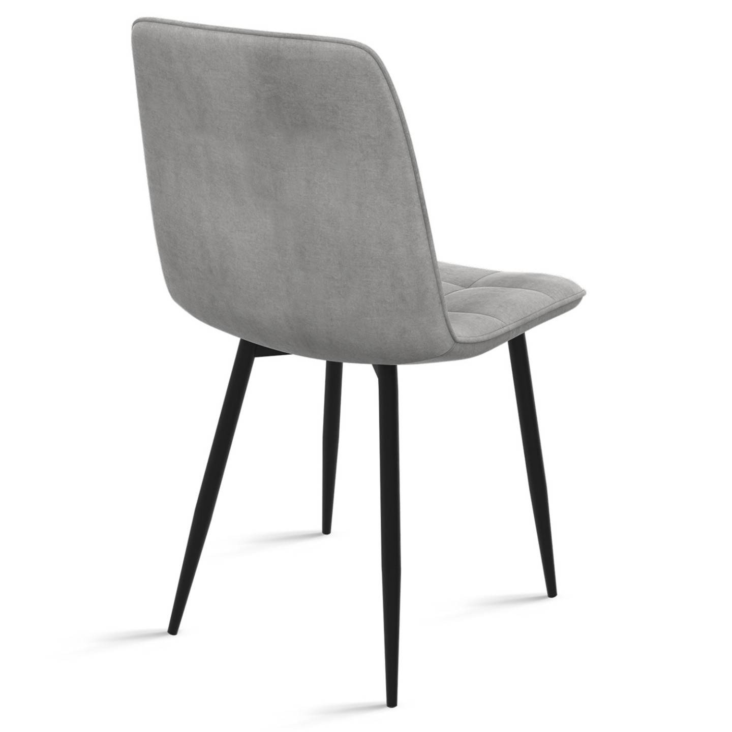 Lot de 6 chaises MILA en velours mix color pastel bleu x2, gris foncé x2, gris clair, rose - Image 4