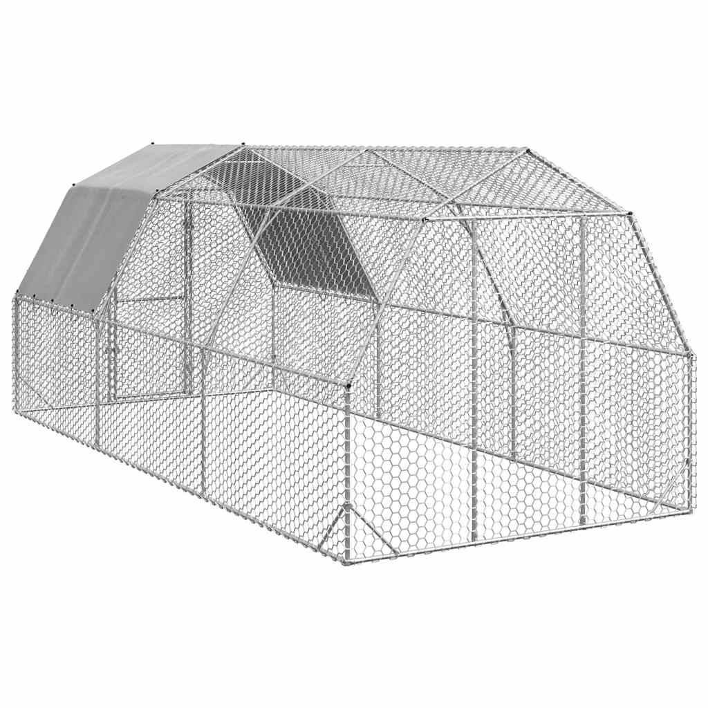 Poulailler acier argent  2,5 x 6 x 2,25 m  - Prolenta premium p3251.3 - Image 5