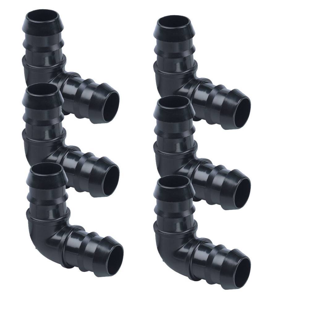 lot de 6 pieces Coude cannelé 90 degré diamètre 16 mm pour arrosage goutte a goutte - Image 1