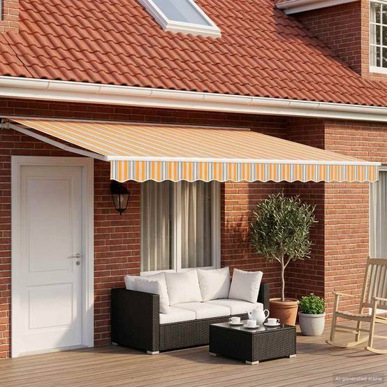 Vidaxl - Auvent rétractable électrique Orange, Gris, Bleu, Blanc vidaXL 3421057 - Image 1