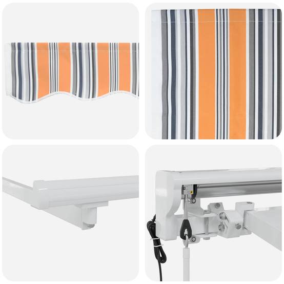 Vidaxl - Auvent rétractable électrique Orange, Gris, Bleu, Blanc vidaXL 3421057 - Image 8