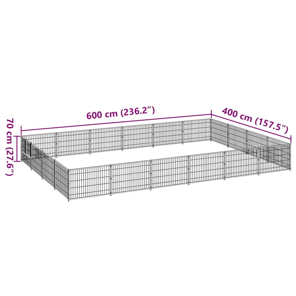 Vidaxl - Chenil Argenté 24 m² Acier vidaXL 3082152 - Image 3