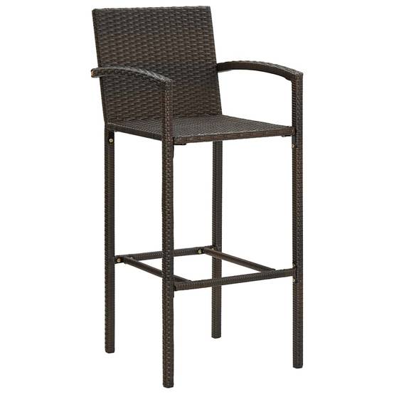 Ensemble de bar de jardin 5 pcs | Mobilier d'extérieur Résine tressée Marron Maison Chic - Image 8