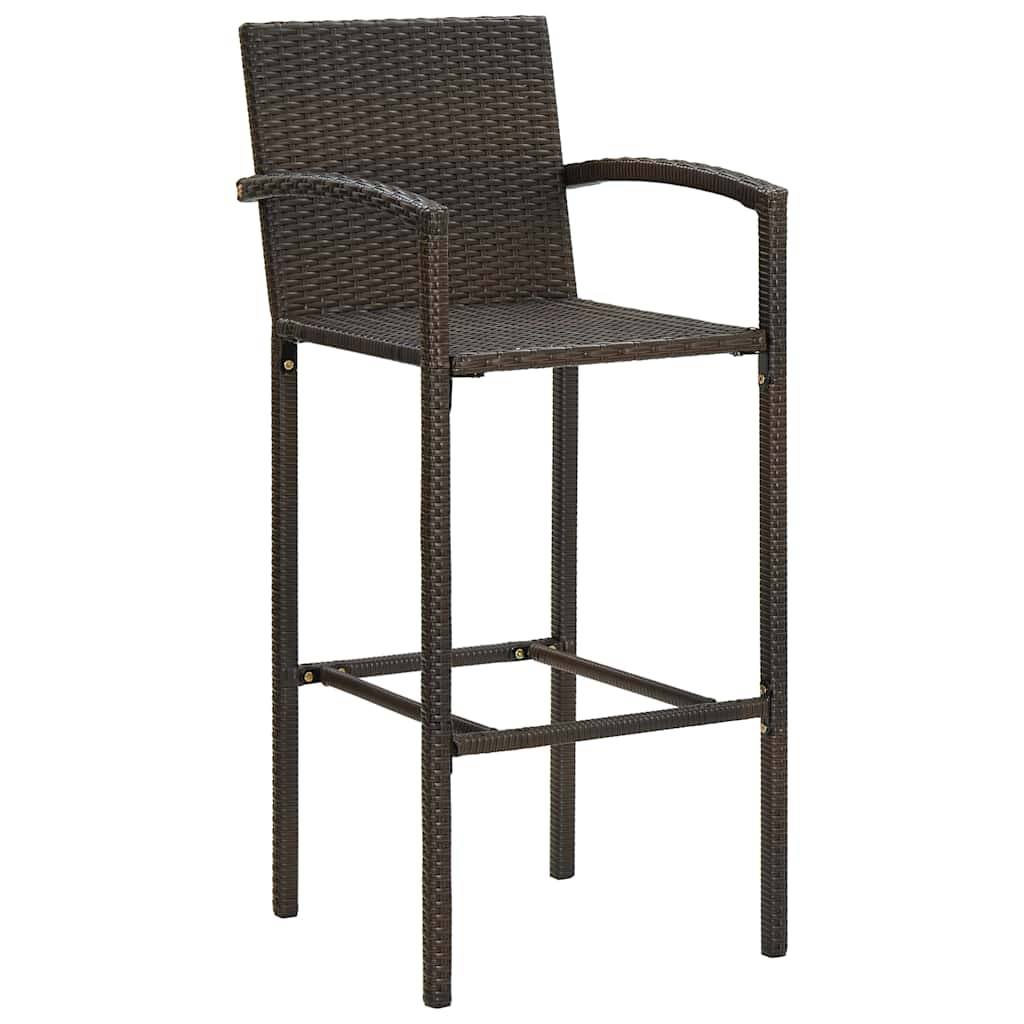 Ensemble de bar de jardin 5 pcs | Mobilier d'extérieur Résine tressée Marron Maison Chic - Image 8