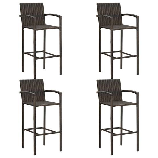 Ensemble de bar de jardin 5 pcs | Mobilier d'extérieur Résine tressée Marron Maison Chic - Image 7
