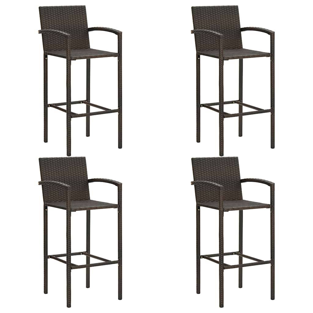 Ensemble de bar de jardin 5 pcs | Mobilier d'extérieur Résine tressée Marron Maison Chic - Image 7