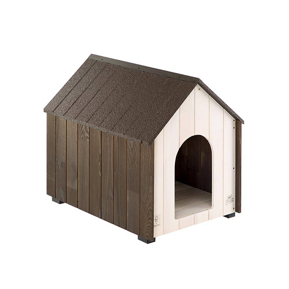 Ferplast - Niche d'extérieur, KOYA SMALL Maison pour Chiens en Bois FSC avec Peinture non Toxique, Trous d'aération, Pieds Isolants - Image 1