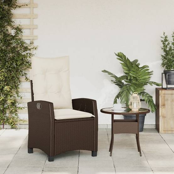 ComfortXL - Fauteuil de Jardin Relax Résine Tressée Dossier Inclinable pour Balcon Terrasse Marron – ComfortXL Outdoor Living - Image 3