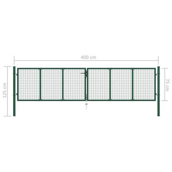 Portail de Jardin Grillagé Acier Galvanisé Robuste pour Clôture Extérieure Vert 390x75 cm – ComfortXL Outdoor Living - Image 5