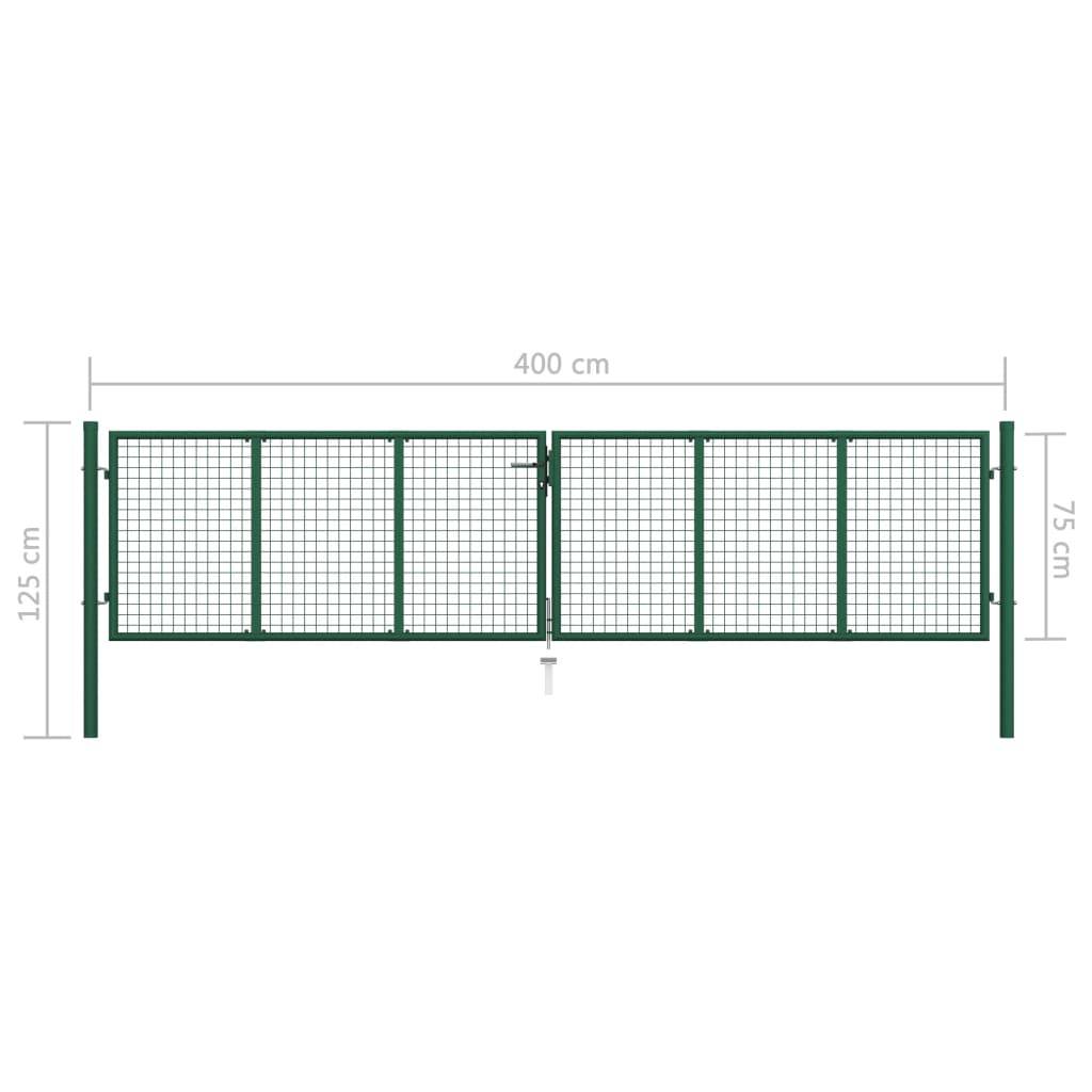 Portail de Jardin Grillagé Acier Galvanisé Robuste pour Clôture Extérieure Vert 390x75 cm – ComfortXL Outdoor Living - Image 5