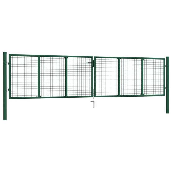 Portail de Jardin Grillagé Acier Galvanisé Robuste pour Clôture Extérieure Vert 390x75 cm – ComfortXL Outdoor Living - Image 2