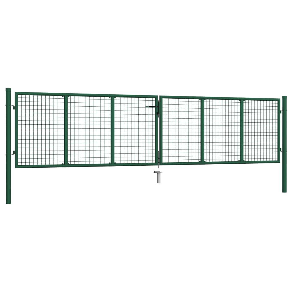 Portail de Jardin Grillagé Acier Galvanisé Robuste pour Clôture Extérieure Vert 390x75 cm – ComfortXL Outdoor Living - Image 2