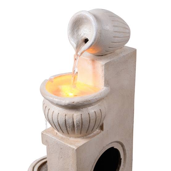 Teamson Home - Fontaine Solaire Cascade 4 Niveaux LED Effet Pierre Naturelle, Teamson Home - Image 7