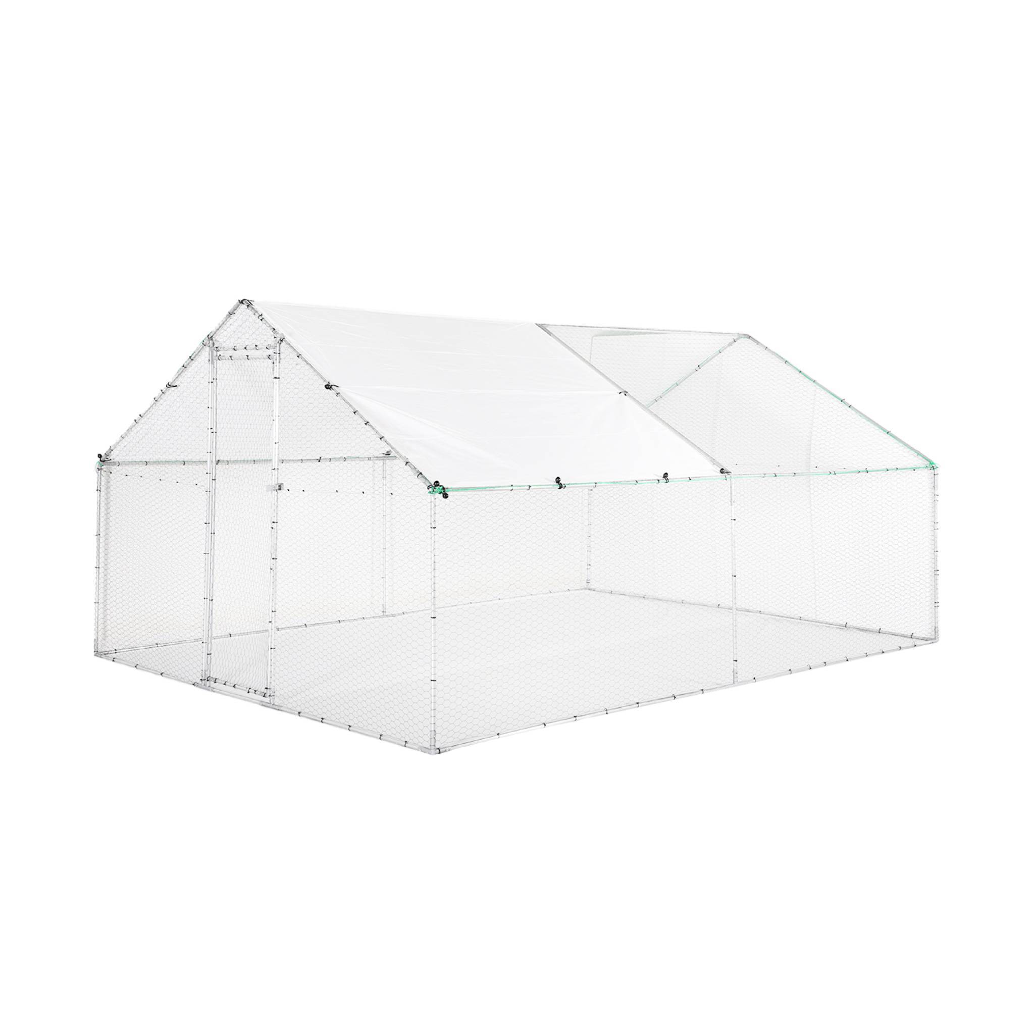 sweeek - Enclos pour poulailler et volière 12m² acier galvanisé gris et vert. plusieurs dimensions - Babette | sweeek - Image 1