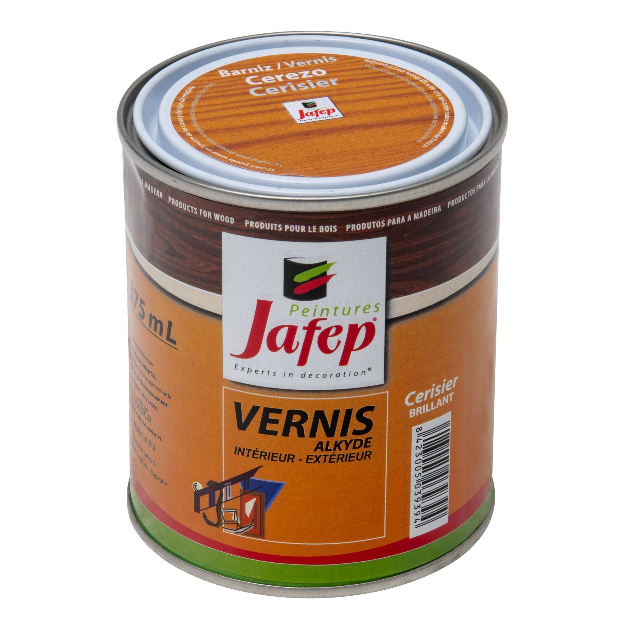 Vernis synthétique brillant cerisier Jafep - 375 ml - Image 4