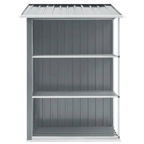Abri de jardin 2.67m² - Cabane de jardin - Abri de stockage avec étagère Gris 205x130x183 cm Fer MAISON CHIC - Image 4