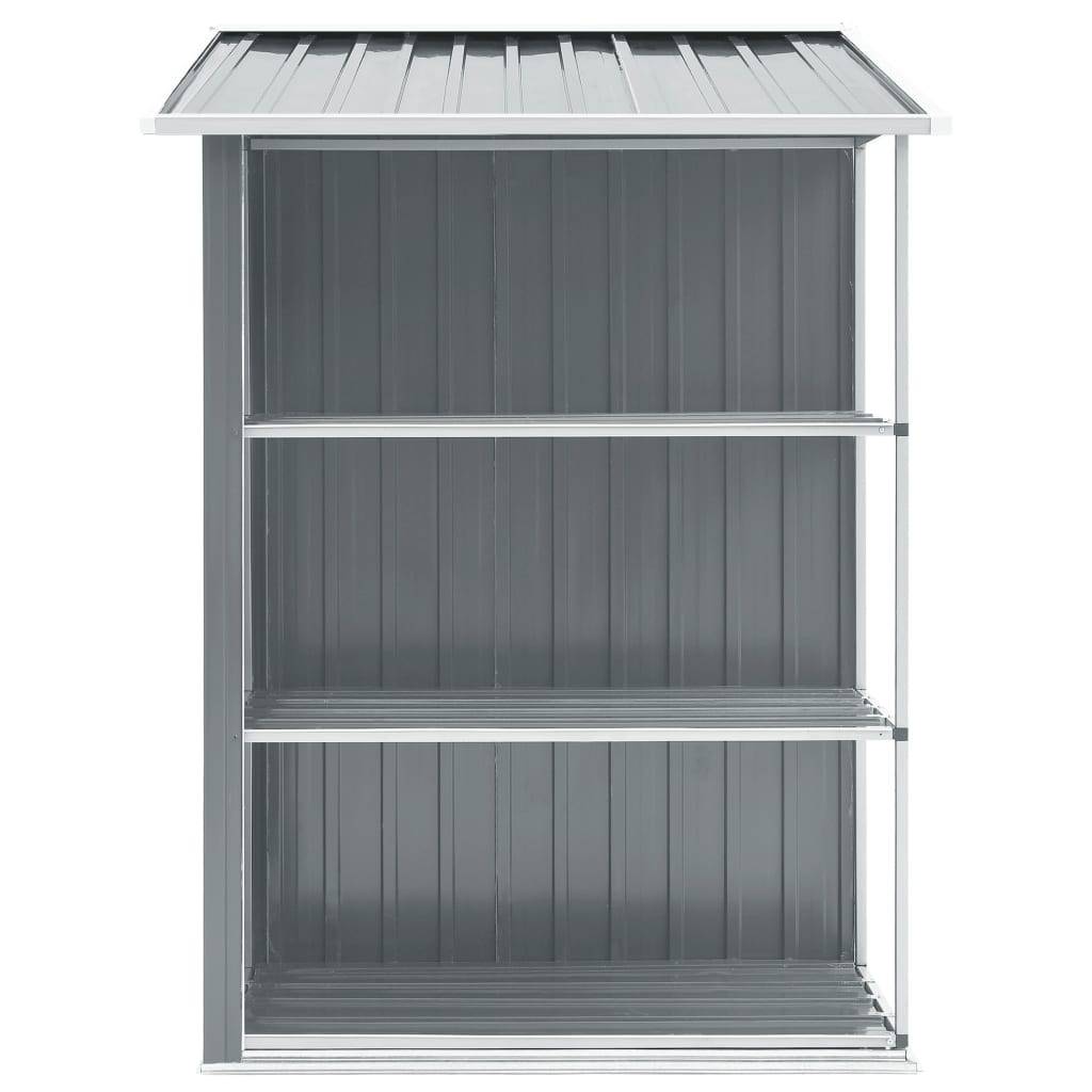 Abri de jardin 2.67m² - Cabane de jardin - Abri de stockage avec étagère Gris 205x130x183 cm Fer MAISON CHIC - Image 4