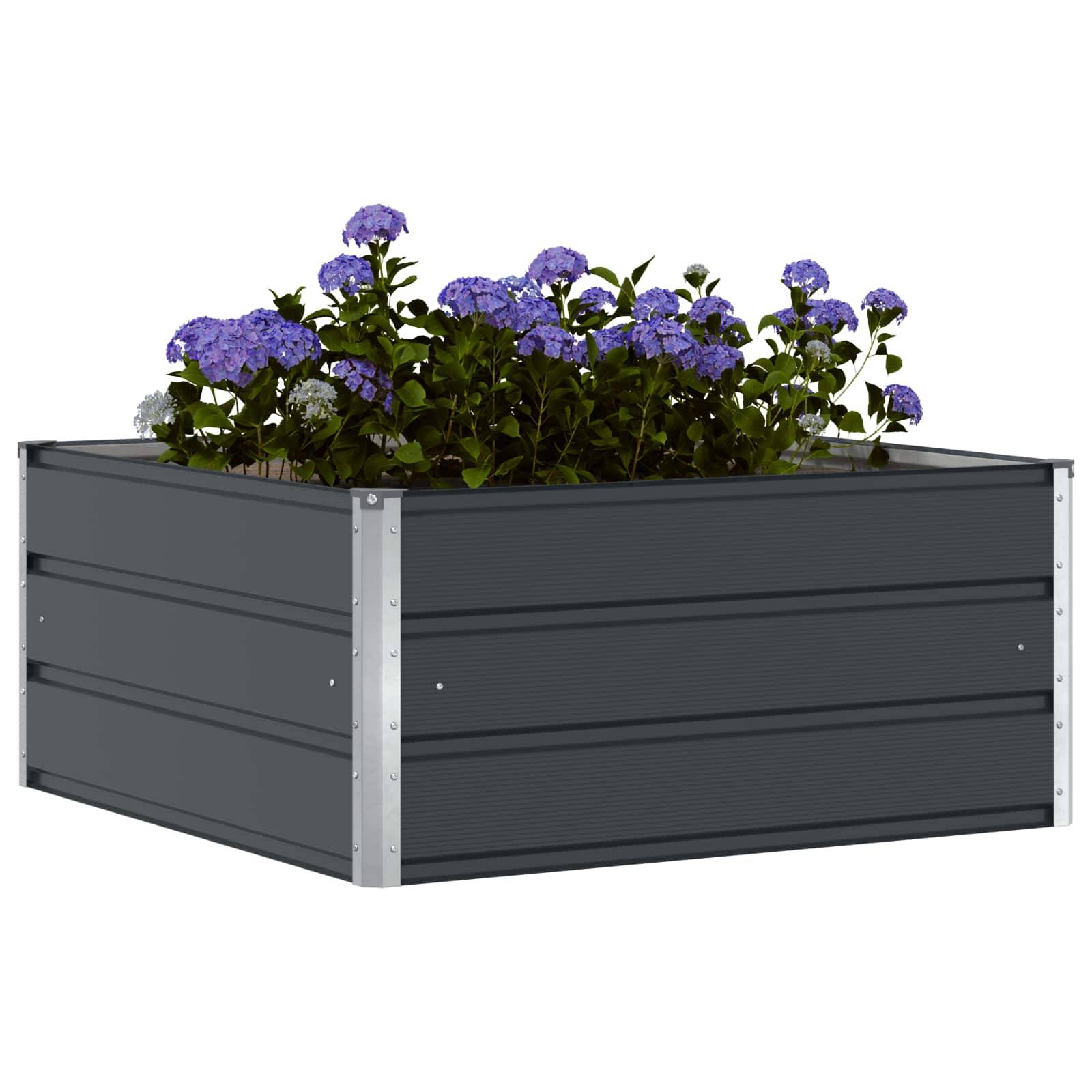 Jardinière acier anthracite 100 x 100 x 45 cm - PANGIVO - Image 3