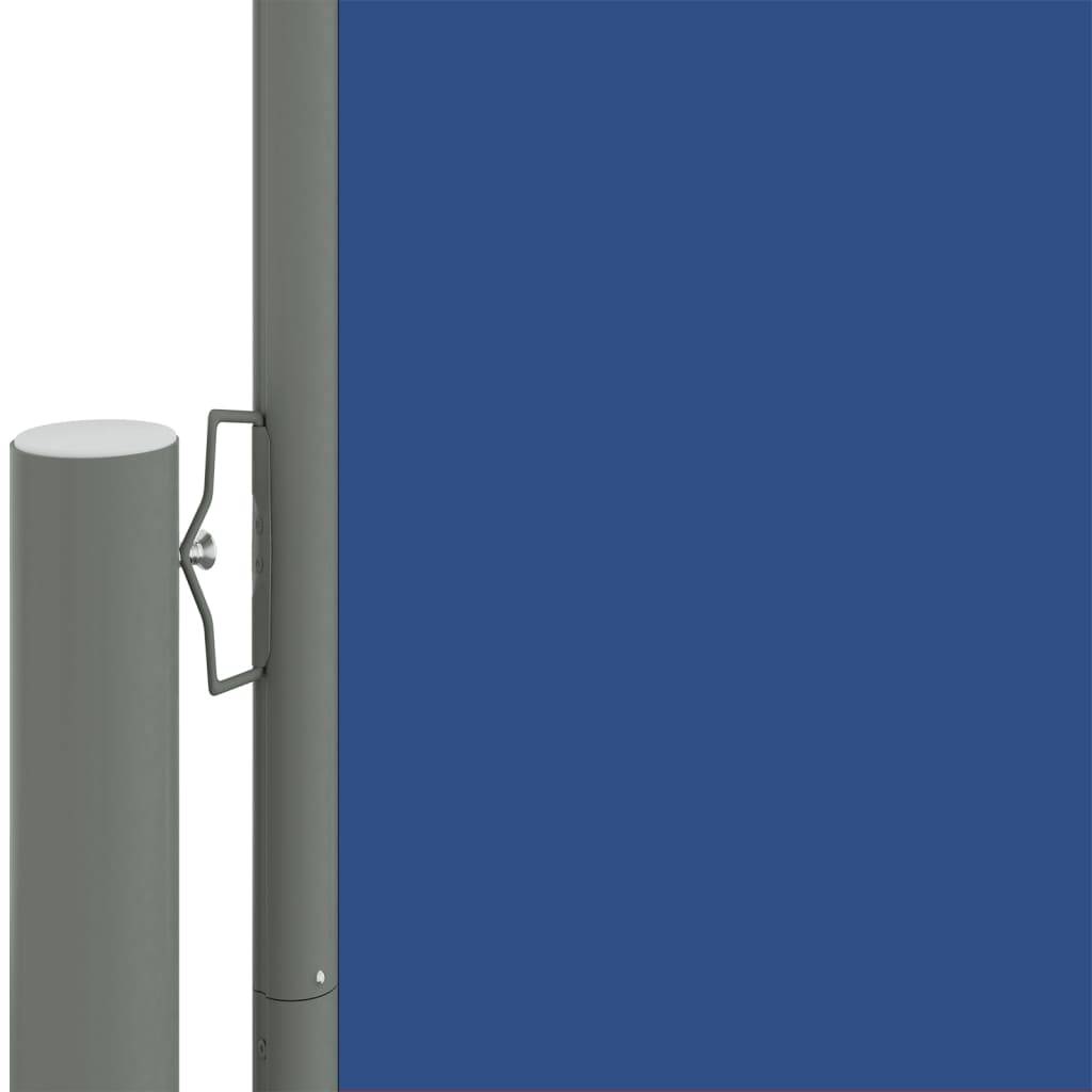Helloshop26 - Auvent paravent store brise-vue latéral rétractable de patio jardin terrasse balcon protection visuelle écran bleu 140 x 1000 cm - Image 2