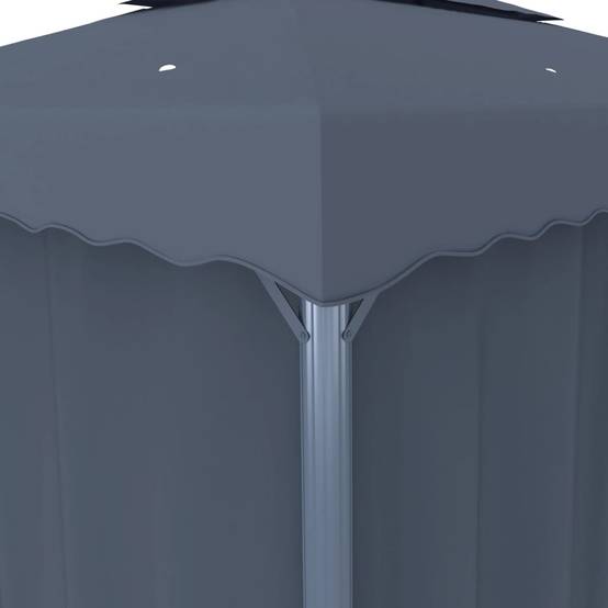 Vidaxl - Tonnelle avec rideau et guirlande lumineuse LED 4x3m Anthracite vidaXL 3070355 - Image 4
