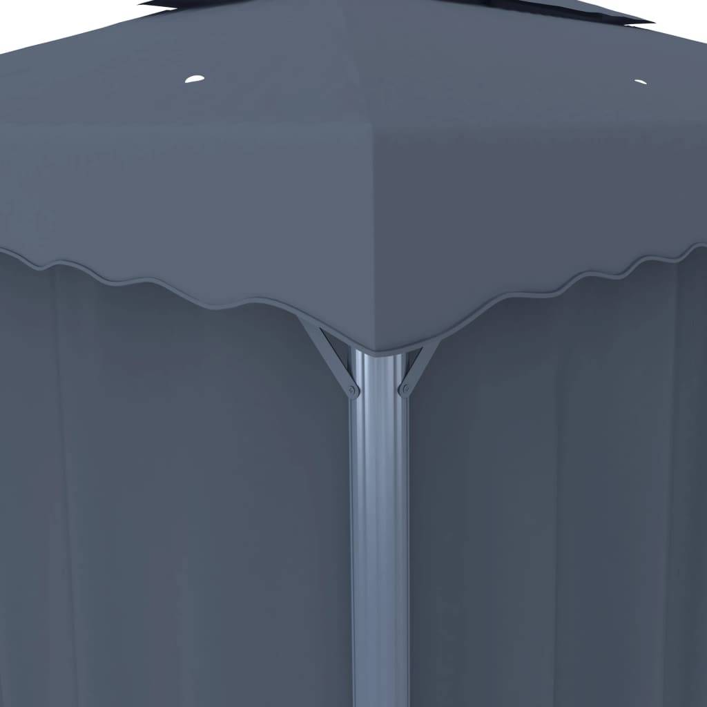 Vidaxl - Tonnelle avec rideau et guirlande lumineuse LED 4x3m Anthracite vidaXL 3070355 - Image 4