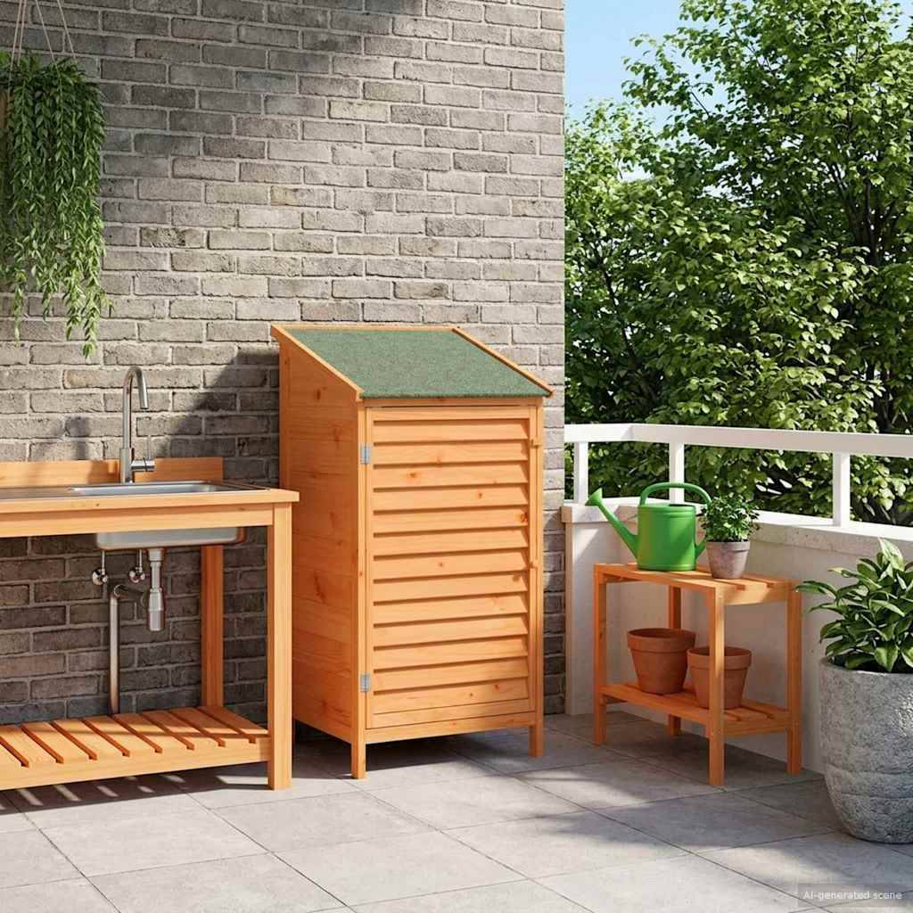 PANGIVO - Abri de jardin bois de sapin marron 59 x 56 x 113.5 cm, poids:13.64kg - PANGIVO - Image 1