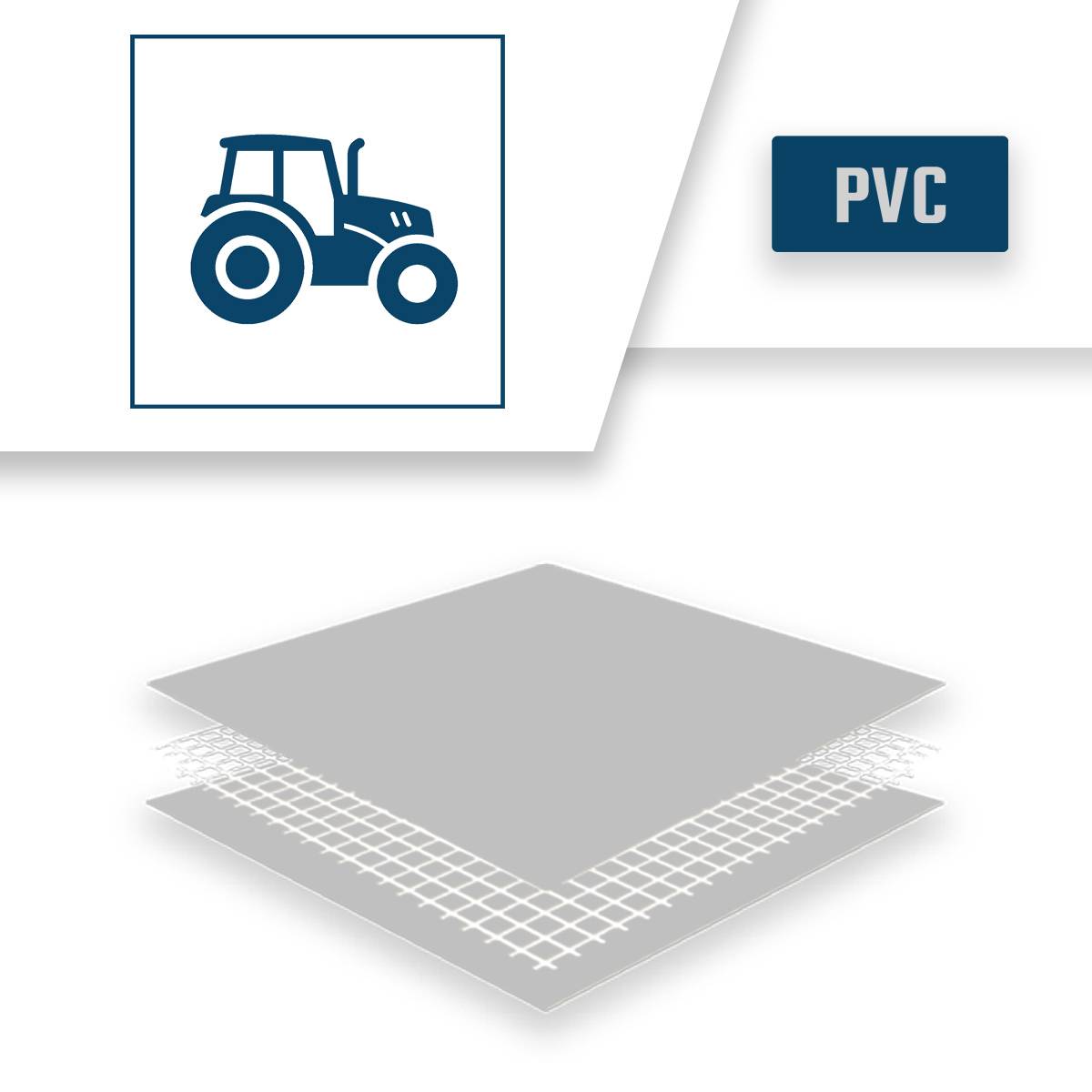Bâche Agricole 8x12 m LP640AG Grise - Garantie 8 ans - Bâche PVC étanche de protection pour Matériel agricole TECPLAST - Image 4