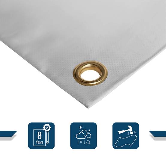Bâche Agricole 8x12 m LP640AG Grise - Garantie 8 ans - Bâche PVC étanche de protection pour Matériel agricole TECPLAST - Image 3