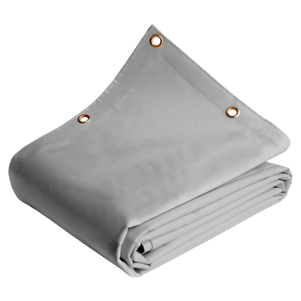 Bâche Agricole 8x12 m LP640AG Grise - Garantie 8 ans - Bâche PVC étanche de protection pour Matériel agricole TECPLAST - Image 1