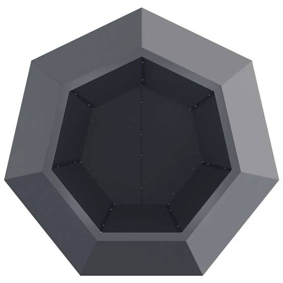 Jardinière rectangulaire pratique pour jardin terrasse 75 x 75 x 60 cm en acier anthracite - Image 3