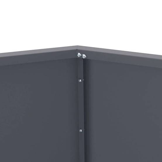 Jardinière rectangulaire pratique pour jardin terrasse 75 x 75 x 60 cm en acier anthracite - Image 4