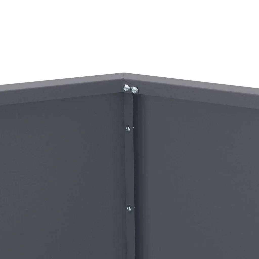 Jardinière rectangulaire pratique pour jardin terrasse 75 x 75 x 60 cm en acier anthracite - Image 4