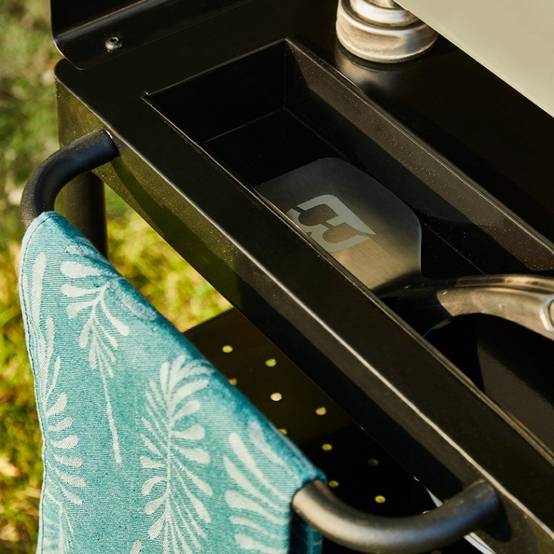 Desserte plancha Infinite 100 – BRASERO BY FAVEX – Plan de travail 100 cm – 3 niveaux de rangement – Compatible planchas 1 à 4 feux - Image 5