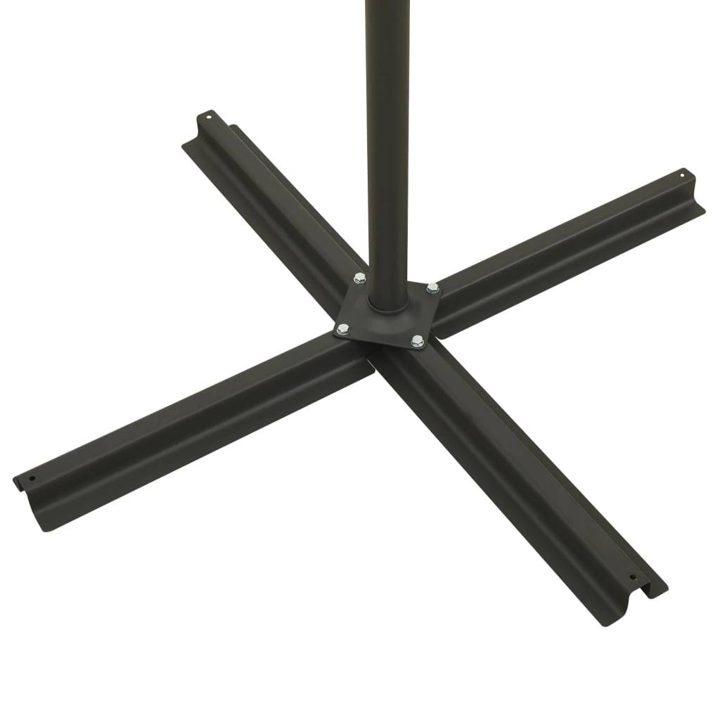 Helloshop26 - Parasol meuble de jardin déporté avec mât et lumières led 300 cm taupe - Image 9
