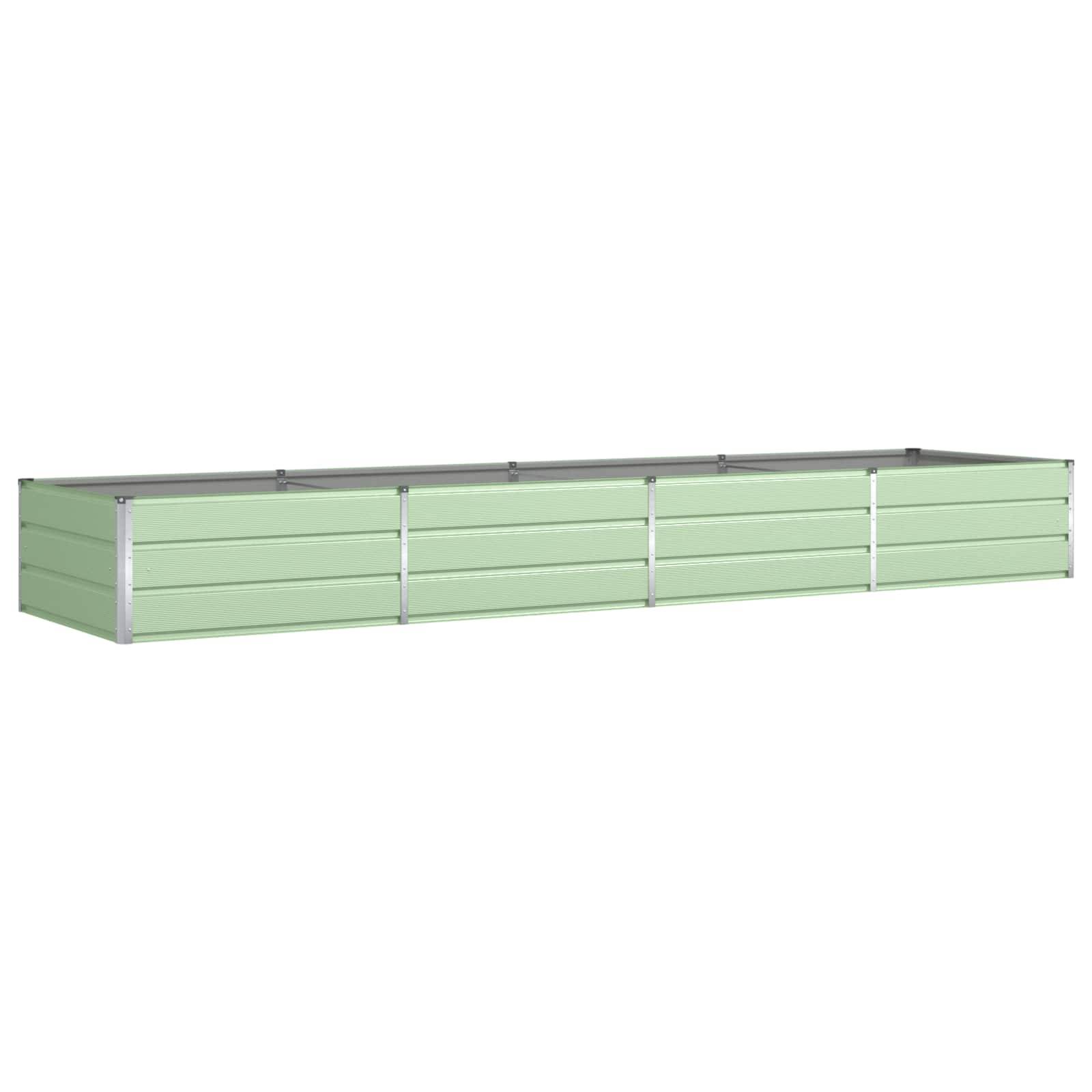 Bac à Plantation XXL Acier Galvanisé 385x100x45 cm pour Paysagiste Vert Pastel - ComfortXL Outdoor Living - Image 2
