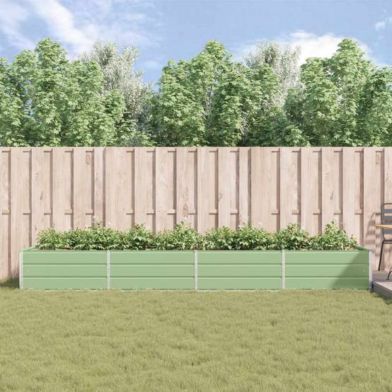 Bac à Plantation XXL Acier Galvanisé 385x100x45 cm pour Paysagiste Vert Pastel - ComfortXL Outdoor Living - Image 4