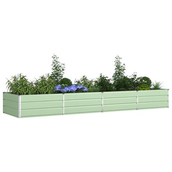 Bac à Plantation XXL Acier Galvanisé 385x100x45 cm pour Paysagiste Vert Pastel - ComfortXL Outdoor Living - Image 3
